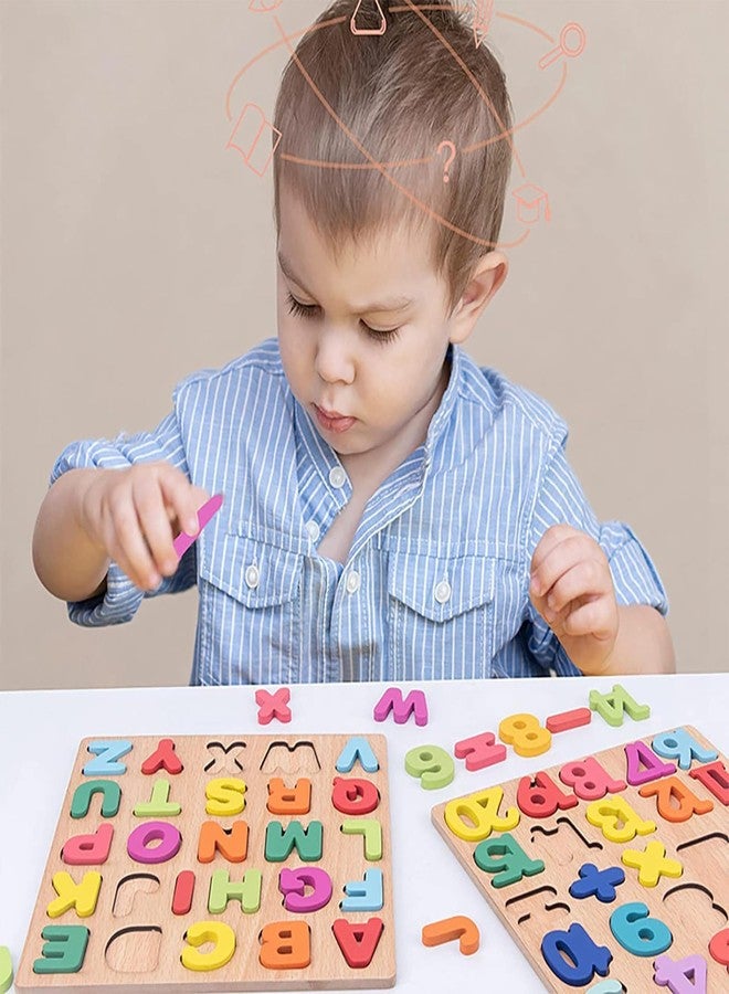 Kidology ألغاز خشبية للأطفال الصغار من كيدولوجي، ألعاب تعليمية لمرحلة ما قبل المدرسة، ألغاز خشبية مونتيسوري للأطفال الصغار، ألغاز الحروف والأرقام والأشكال الخشبية للأطفال من عمر سنتين إلى أربع سنوات (لغز خشبي - 3 قطع) - Image 4